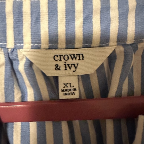 Blue and white striped dress crown and ivy size 16 - Picture 2 of 5